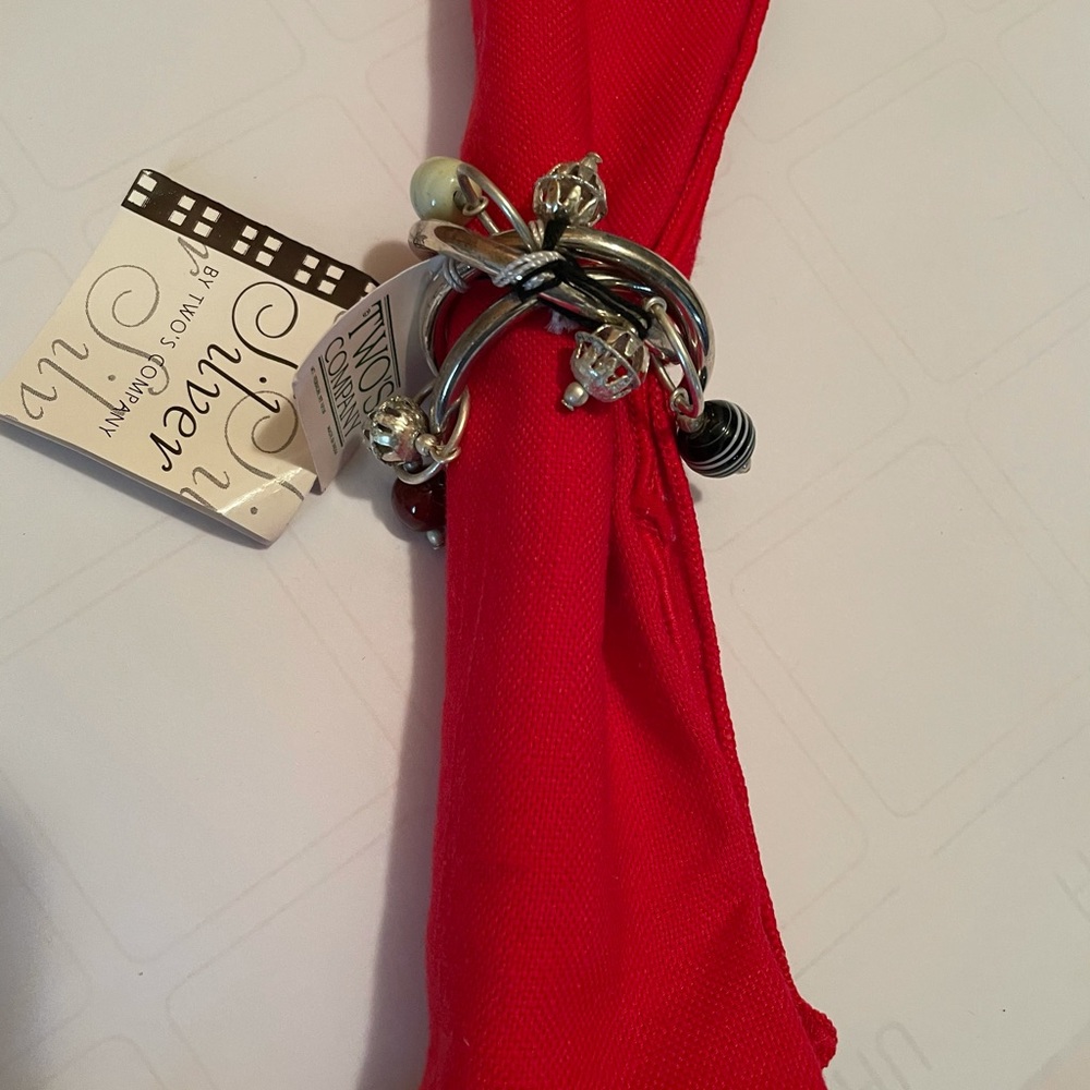 In Excellent Condition 10 Red Napkins Polyester
